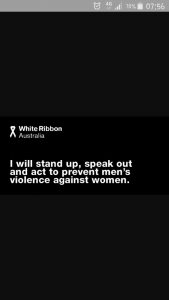its white ribbon day today, & as a man who grew up with domestic violence against women, i want to put it out there that i support this cause. women are amazing wonderful beings who should never have to suffer at the hands of men.